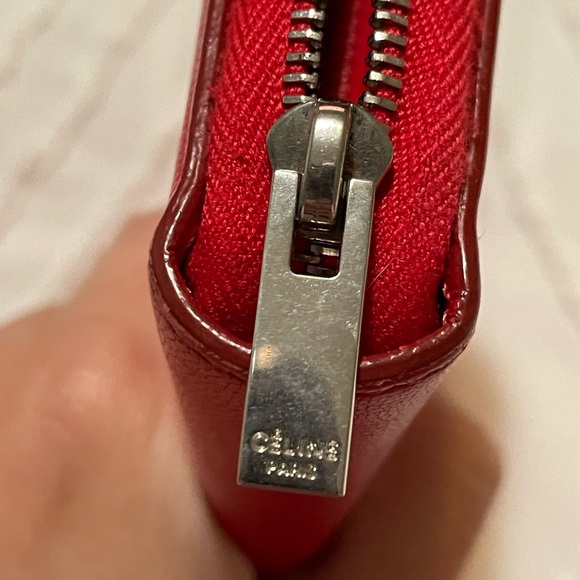 Celine Red Python Lambskin Large Zip Around Multifunctional wallet with COA - Picture 14 of 15